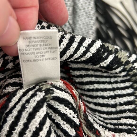 Cj Banks Fringed black and white open cardigan size 2X EUC - Picture 10 of 10